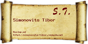 Simonovits Tibor névjegykártya